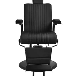 Gabbiano Levi Fotel barberski czarny z czarną ramą, dostępny w 48h