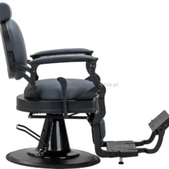Gabbiano Niccolo Fotel barberski grafitowy bezguzikowy, dostępny w 48h