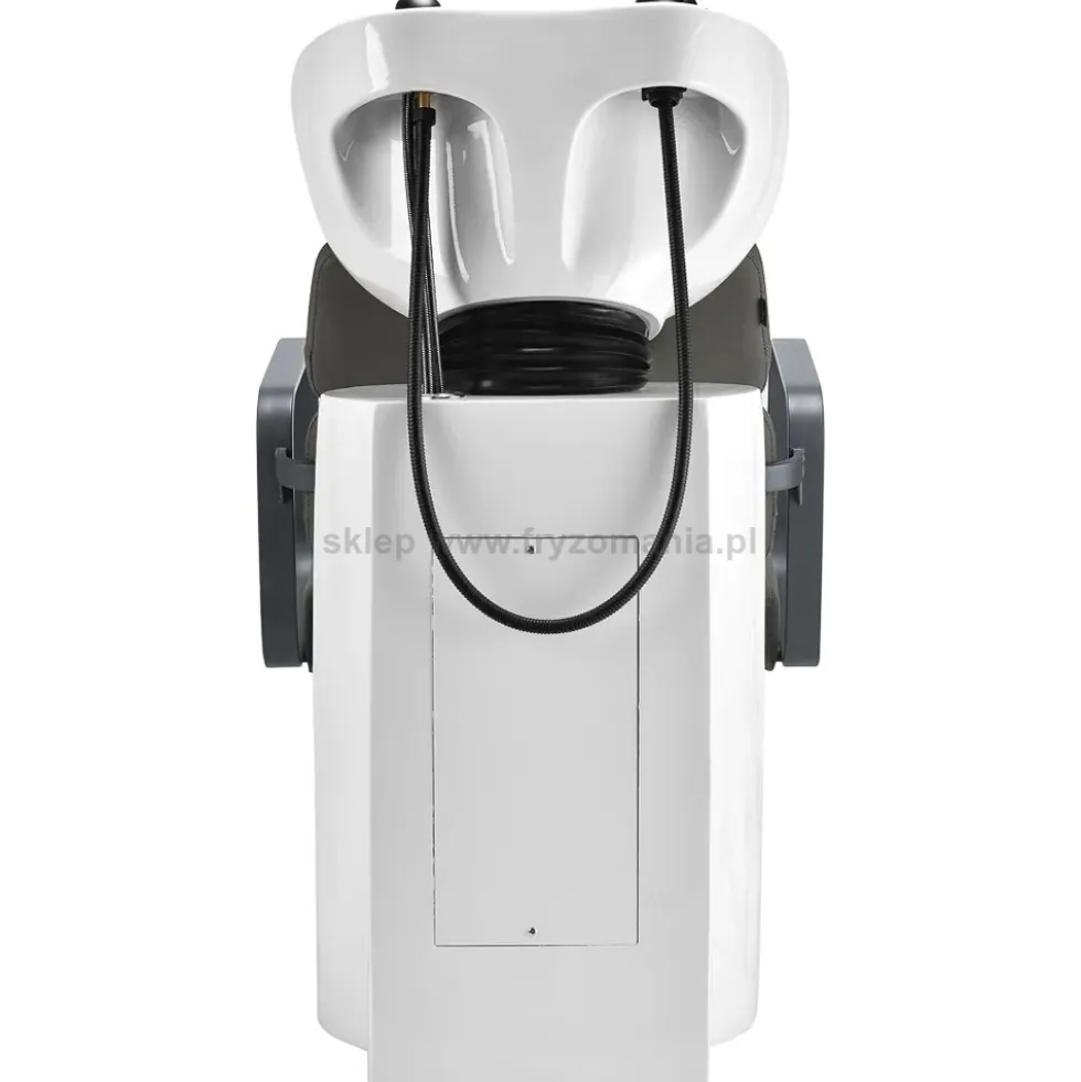 Gabbiano Porto Myjnia fryzjerska szaro-srebrna z czarną armaturą dostępna w 48h