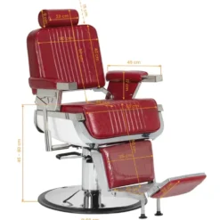Gabbiano Royal X Fotel barberski czerwony, dostępny w 48h
