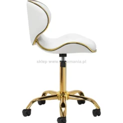 Gabbiano Taboret kosmetyczny Q-4599G Złoto-Biały, dostępny w 48H