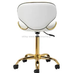 Gabbiano Taboret kosmetyczny Q-4599G Złoto-Biały, dostępny w 48H