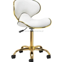 Gabbiano Taboret kosmetyczny Q-4599G Złoto-Biały, dostępny w 48H
