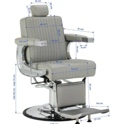 Gabbiano Visionerio Fotel barberski szary, dostępny w 48h