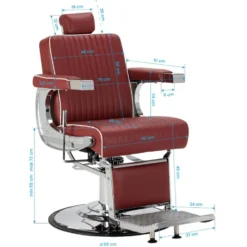 Gabbiano Visionerio Fotel barberski czerwony, dostępny w 48h
