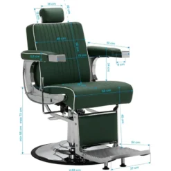 Gabbiano Visionerio Fotel barberski zielony, dostępny w 48h