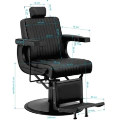 Gabbiano Visionerio Fotel barberski czarny, dostępny w 48h