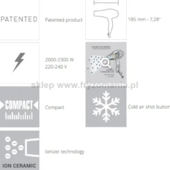 Gamma Piu Ion Ceramic S suszarka do włosów, kompaktowa 2300W