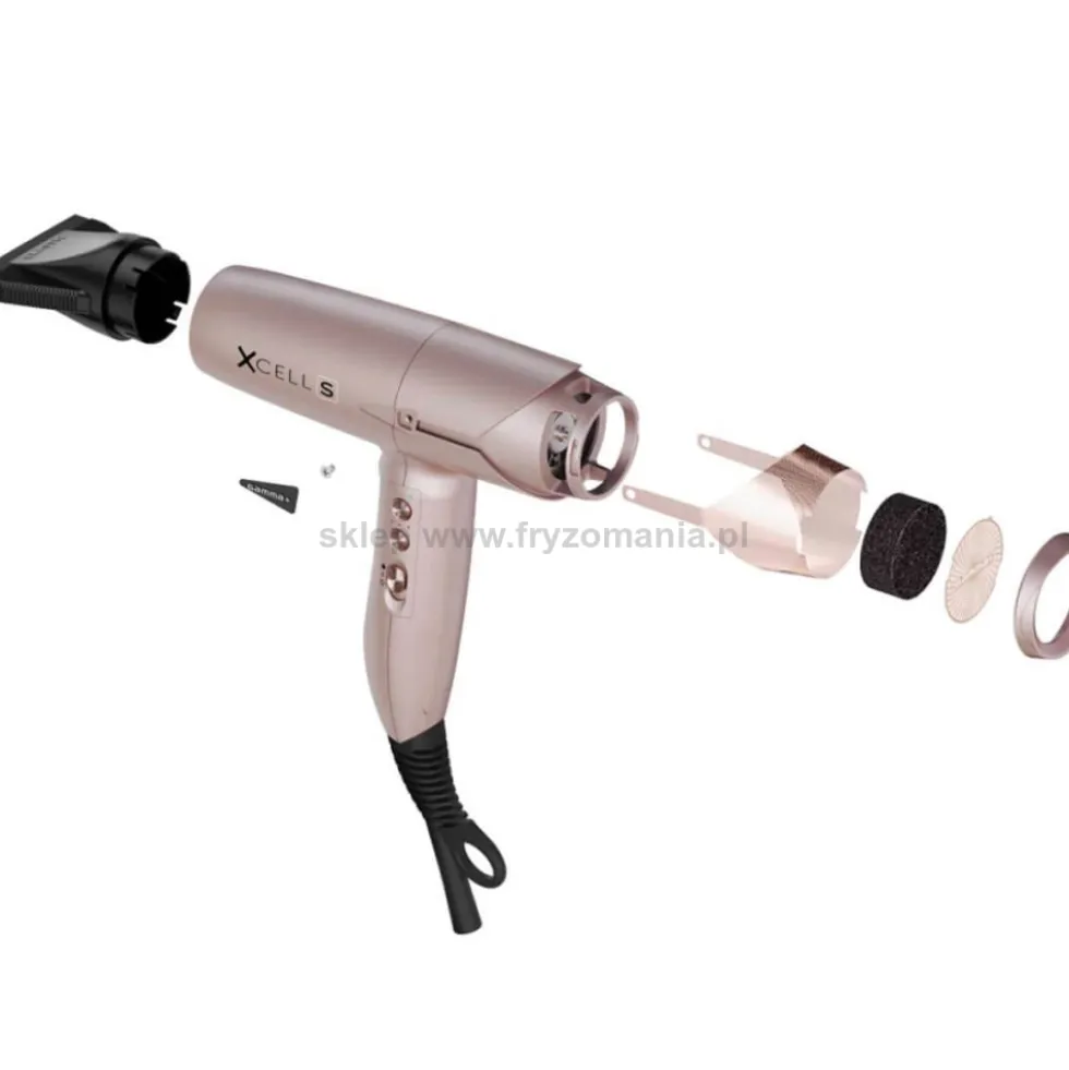 Gamma Piu XCELL S Suszarka do włosów z jonizacją, ultralekka 290g, różne kolory 1600W