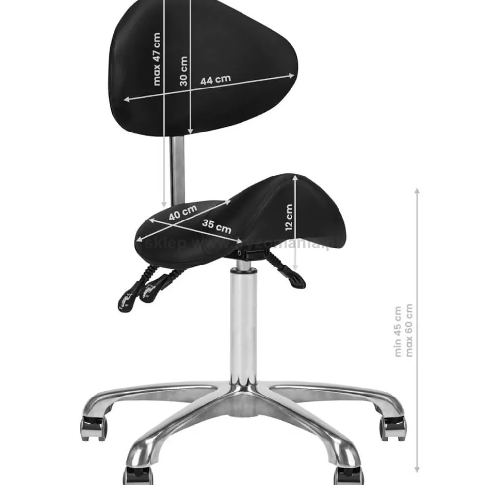 Giovanni 1004 Taboret kosmetyczny czarny, dostępny w 48h