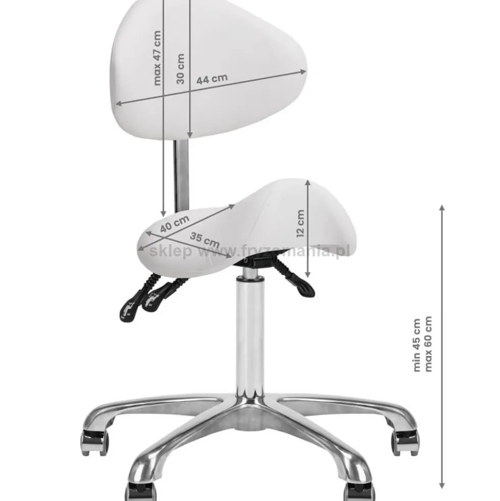 Giovanni 1004 Taboret kosmetyczny biały, dostępny w 48h