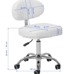Giovanni Y08 taboret kosmetyczny biały, dostępny w 48h