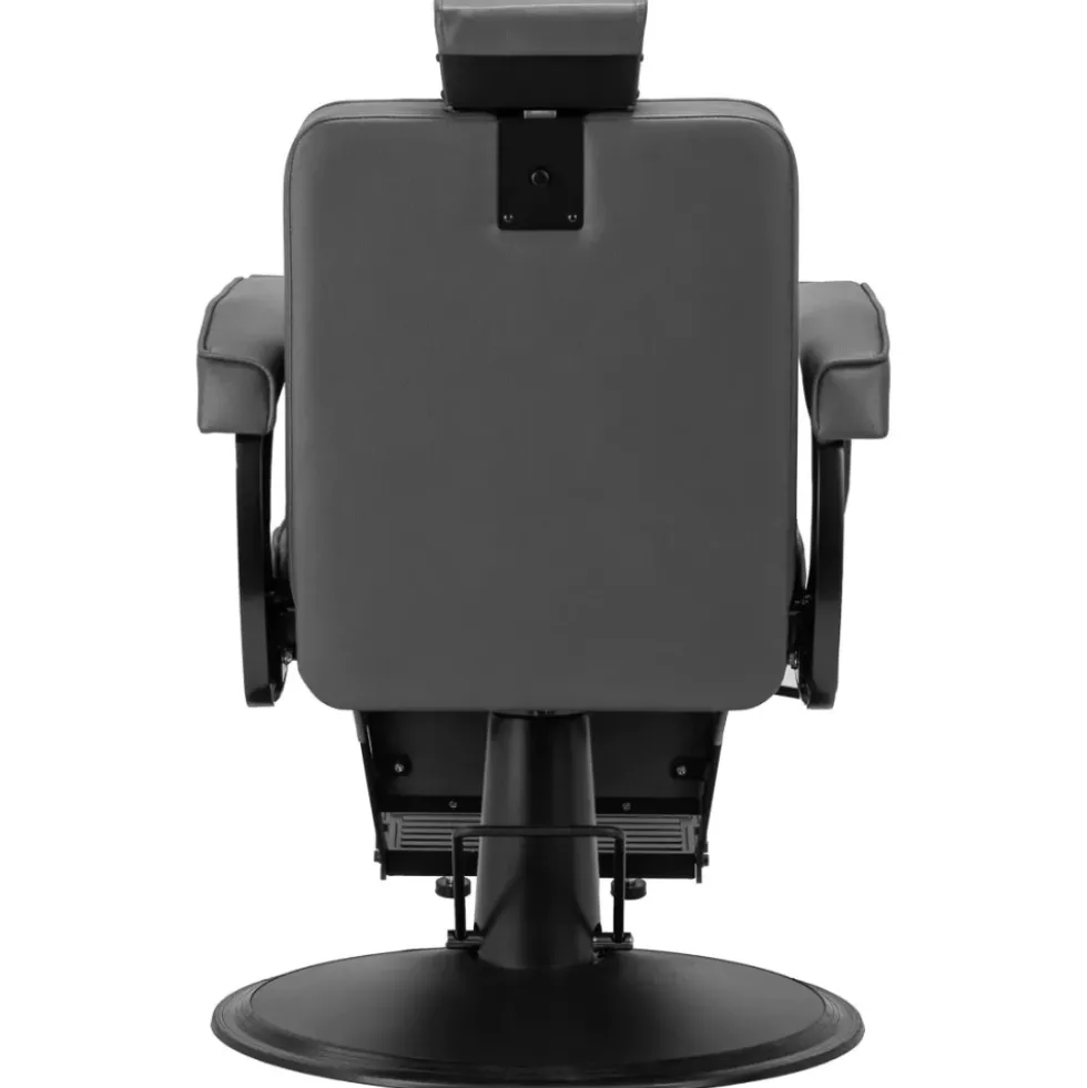 Hair System BM88066 Fotel barberski szary, czarna rama, dostępny w 48h