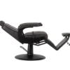 Hair System BM88066 Fotel barberski brązowy, czarna rama, dostępny w 48h
