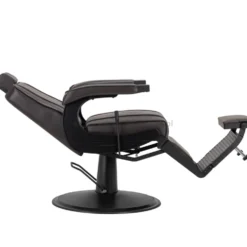 Hair System BM88066 Fotel barberski brązowy, czarna rama, dostępny w 48h