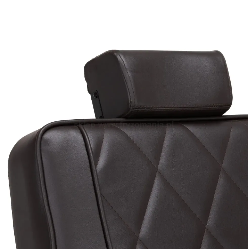 Hair System BM88066 Fotel barberski brązowy, czarna rama, dostępny w 48h