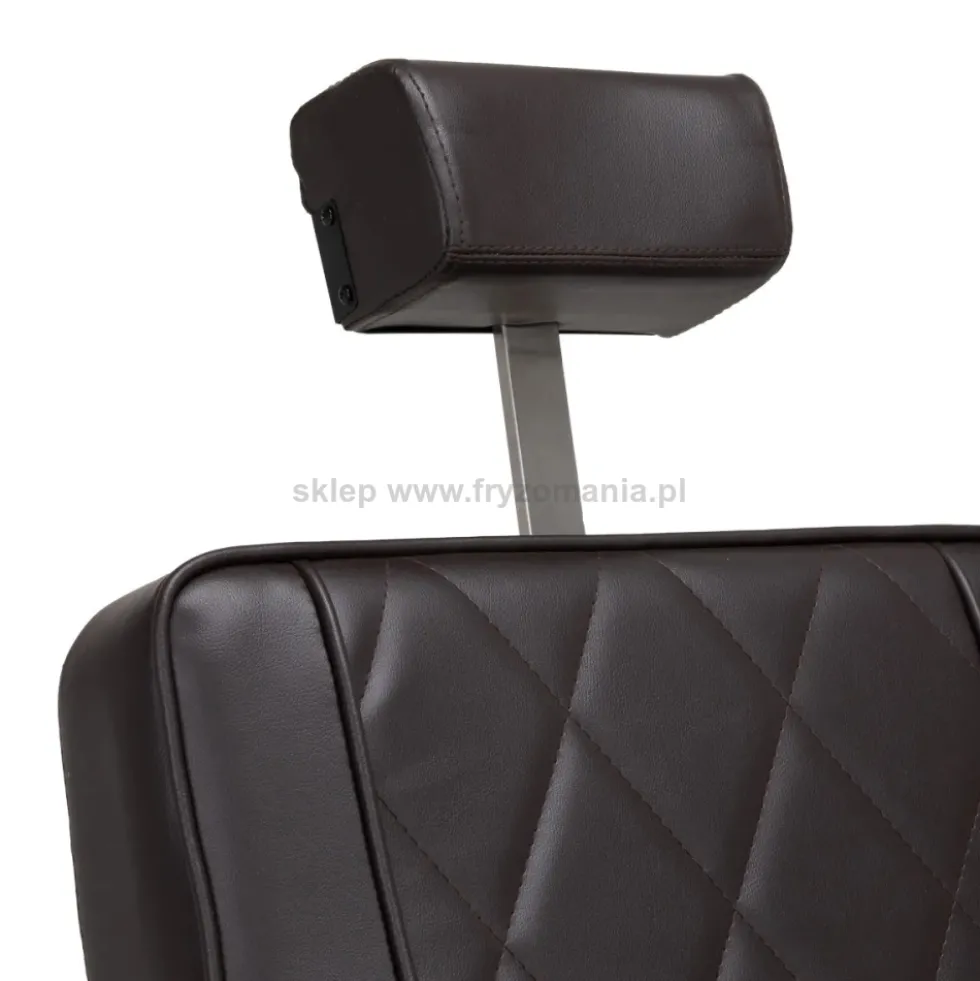 Hair System BM88066 Fotel barberski brązowy, czarna rama, dostępny w 48h