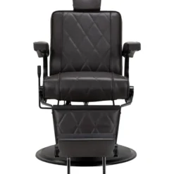 Hair System BM88066 Fotel barberski brązowy, czarna rama, dostępny w 48h