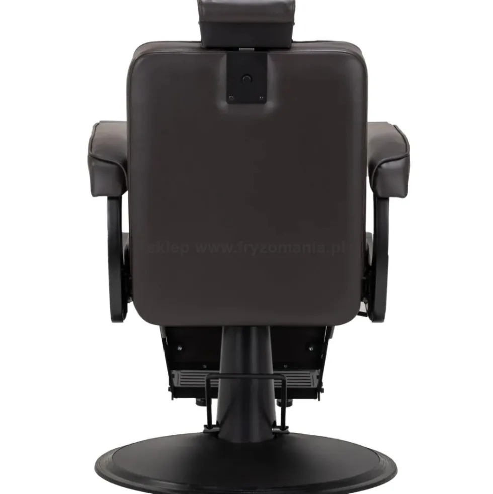 Hair System BM88066 Fotel barberski brązowy, czarna rama, dostępny w 48h