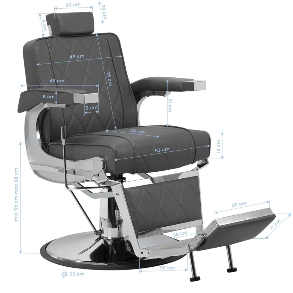 Hair System BM88066 Fotel barberski, szary dostępny w 48h