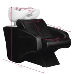 Hair System C38 Myjnia fryzjerska do salonu, kolor czarny