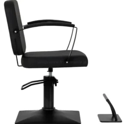 Hair System Edge Fotel fryzjerski czarny, czarna podstawa, dostępny w 48h