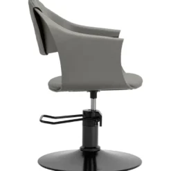 Hair System Halo Fotel fryzjerski szary, czarna podstawa, dostępny w 48h
