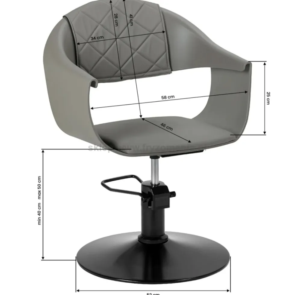 Hair System Halo Fotel fryzjerski szary, czarna podstawa, dostępny w 48h