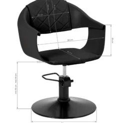 Hair System Halo Fotel fryzjerski czarny, czarna podstawa, dostępny w 48h