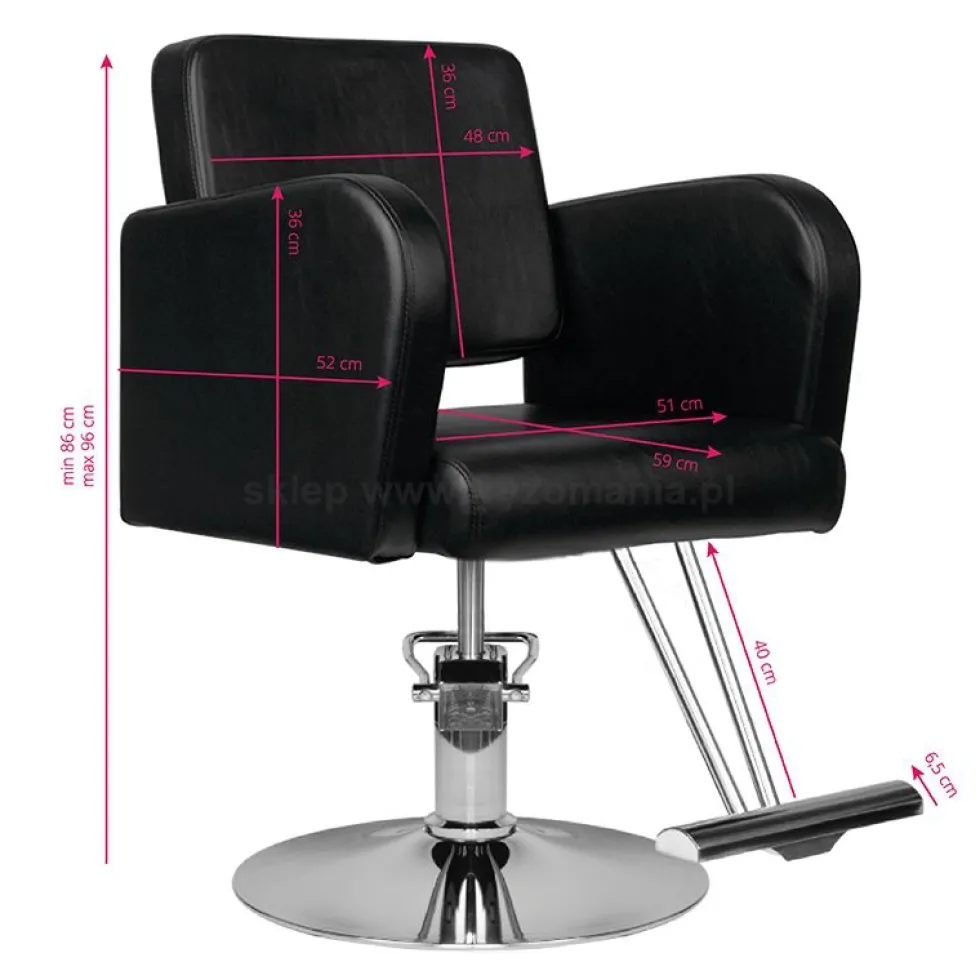 Hair System HS92 Fotel fryzjerski, czarny dostępny w 48h
