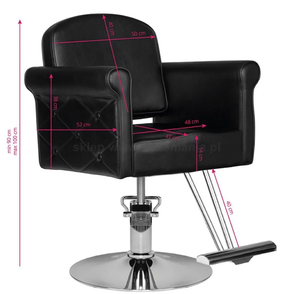 Hair System HS69 Fotel fryzjerski, czarny dostępny w 48h