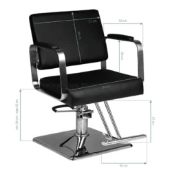 Hair System HS202 Fotel fryzjerski, czarny dostępny w 48h