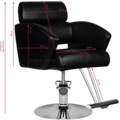 Hair System HS02 Fotel fryzjerski, czarny dostępny w 48h