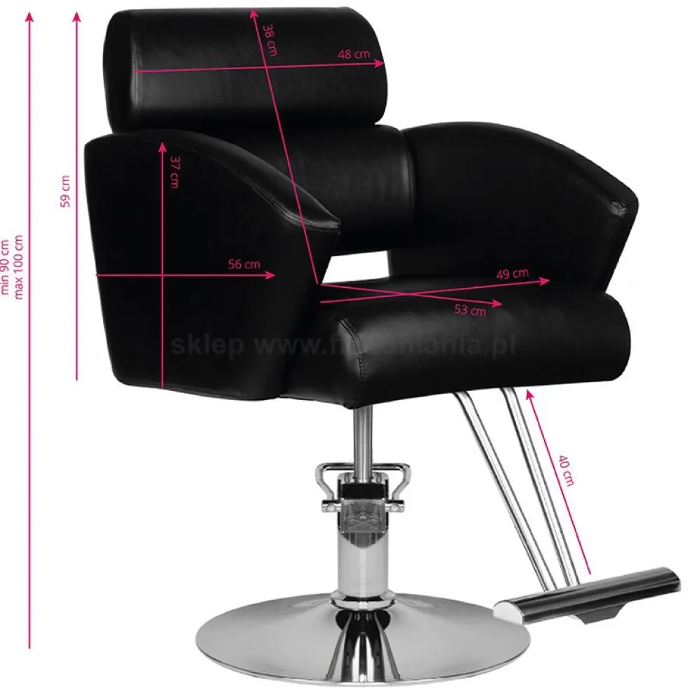 Hair System HS02 Fotel fryzjerski, czarny dostępny w 48h