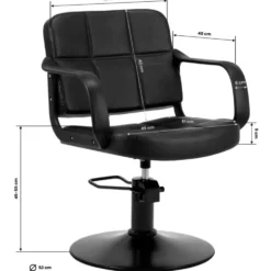 Hair System Komodo Fotel fryzjerski czarny, dostępny w 48h