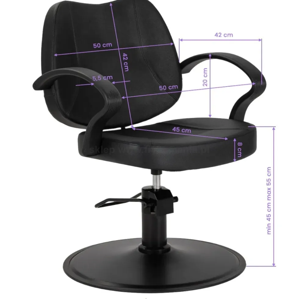 Hair System S20 Fotel fryzjerski czarny, dostępny w 48h
