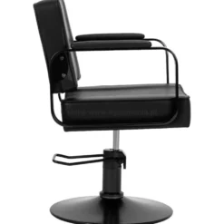 Hair System Studio Fotel fryzjerski czarny, czarna podstawa, dostępny w 48h