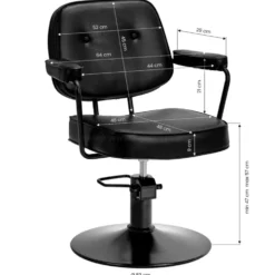 Hair System Tru Fotel fryzjerski czarny, czarna podstawa, dostępny w 48h