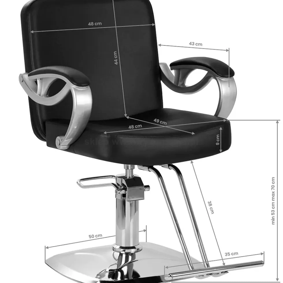 Hair System ZA31 Fotel fryzjerski, czarny