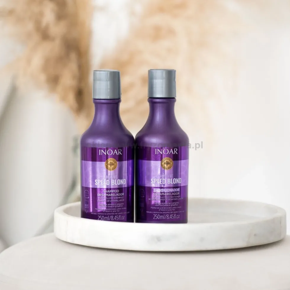 Inoar Absolut Speed Blond szampon + odżywka do włosów blond, rozjasnianych i siwych 2x250ml