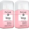 Inoar Brazilian Nano Keratin - zestaw do prostowania włosów szampon 250ml i kuracja 250ml