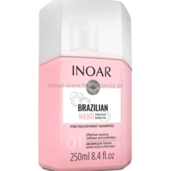 Inoar Brazilian Nano Keratin - zestaw do prostowania włosów szampon 250ml i kuracja 250ml