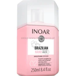 Inoar Brazilian Nano Keratin - zestaw do prostowania włosów szampon 250ml i kuracja 250ml