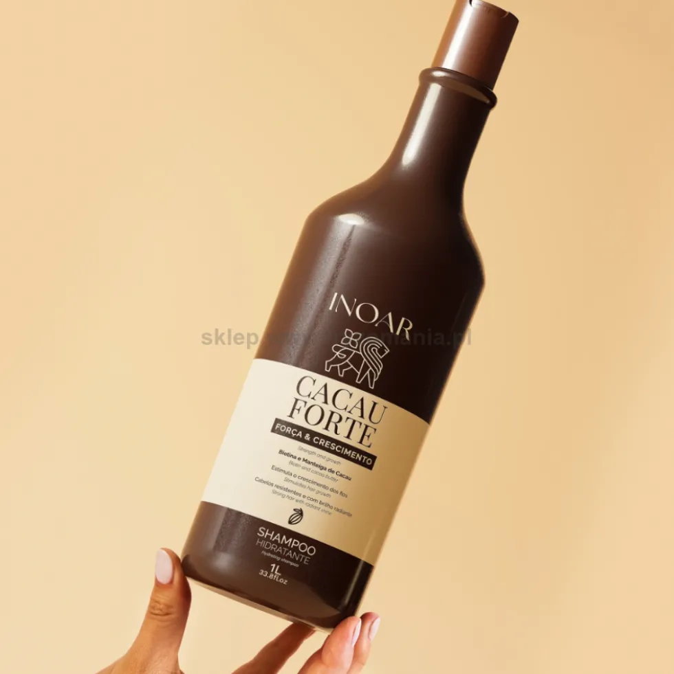 Inoar Cacau Forte Duo - zestaw wzmacniający włosy z biotyną szampon 1000ml i odżywka 800ml