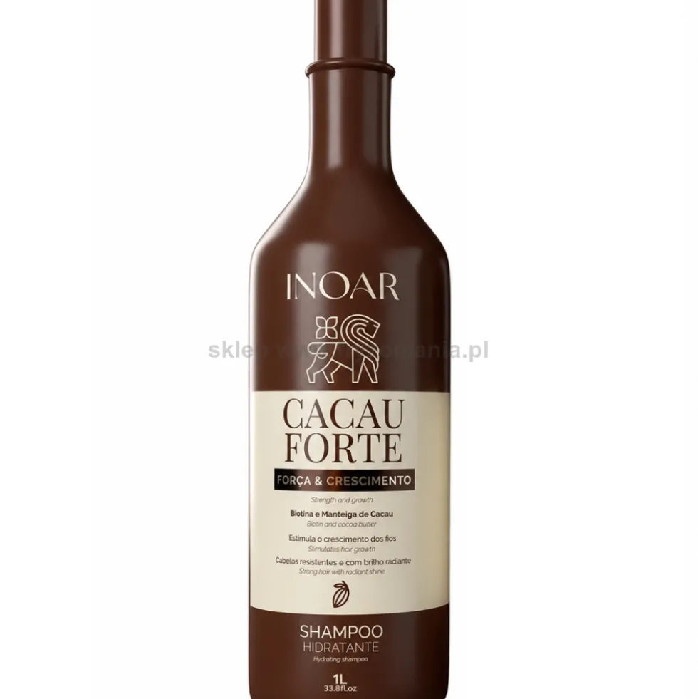 Inoar Cacau Forte Duo - zestaw wzmacniający włosy z biotyną szampon 1000ml i odżywka 800ml