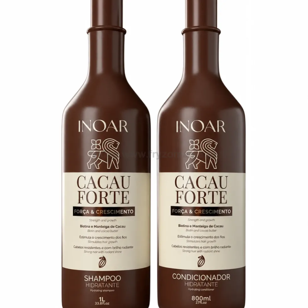 Inoar Cacau Forte Duo - zestaw wzmacniający włosy z biotyną szampon 1000ml i odżywka 800ml