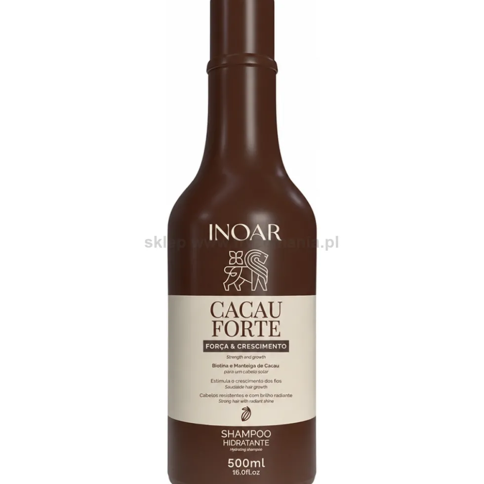 Inoar Cacau Forte Duo - zestaw wzmacniający włosy szampon i odżywka 2x500ml