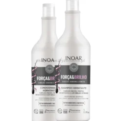 Inoar Forca&Brilho zestaw rewitalizujący włosy szampon 1000ml i odżywka 800ml