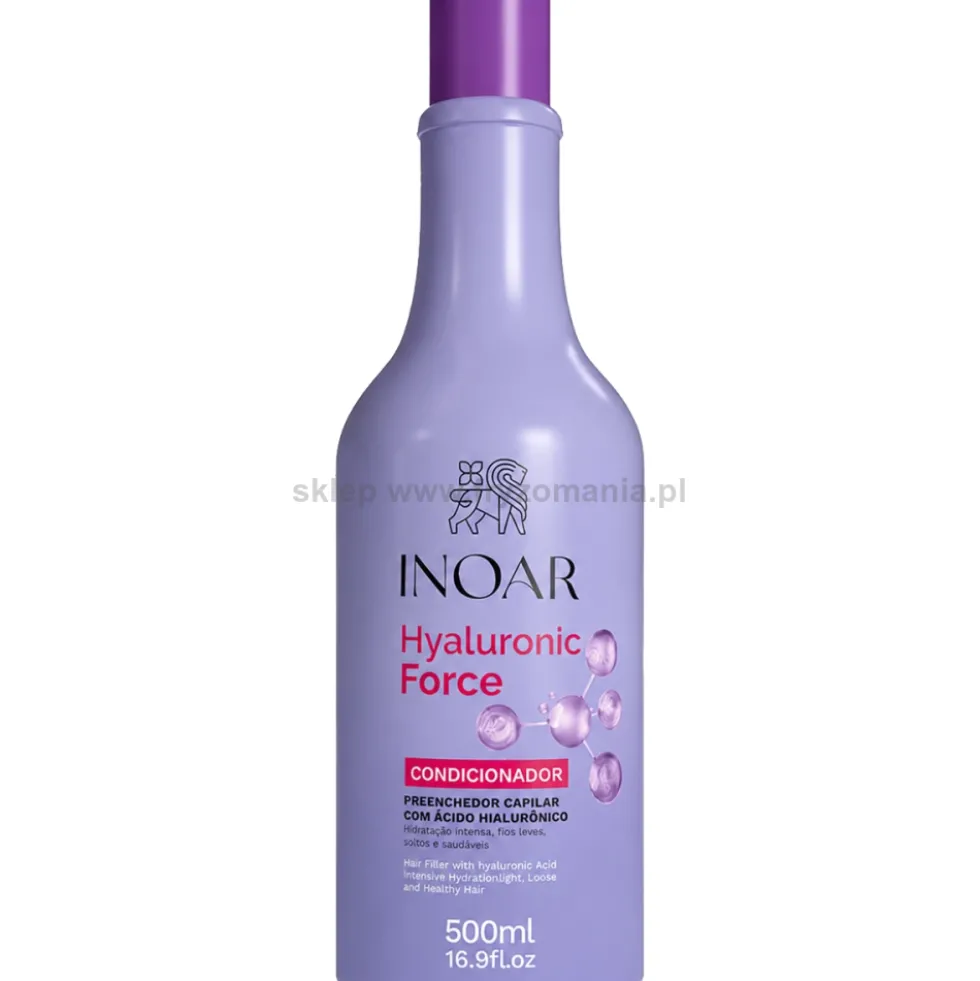 Inoar Hyaluronic Force Duo - zestaw do włosów suchych szampon i odżywka 2x500ml