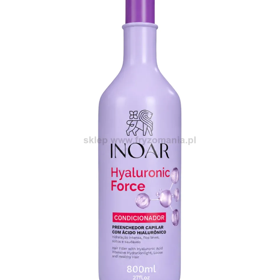 Inoar Hyaluronic Force Odżywka do włosów suchych i osłabionych z kwasem hialuronowym 800ml
